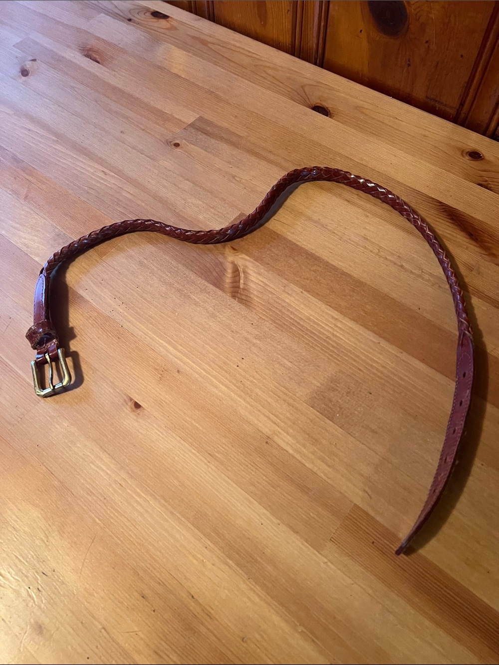Braided Leather Women’s Belt - Brown